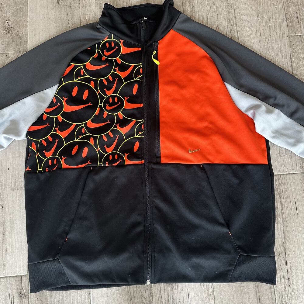 Nike N98 Smile AeroLoft Track Jacket Mens 2XL Black Gray Orange DQ3524-010 NSW